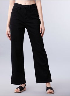 اشتري Solid Mid Rise Straight Fit Jeans في السعودية