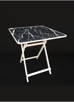 Buy Wooden square folding table with aluminum legs, size 70 cm in Saudi Arabia