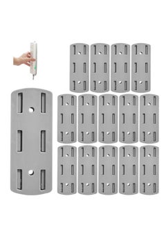 اشتري Self-Adhesive Desktop Socket Fixer, Wall Mount Socket Bracket Power Strip Holder Punch Free Socket Stand for WiFi Router for Kitchen Home and Office, Grey, 15Pcs في الامارات