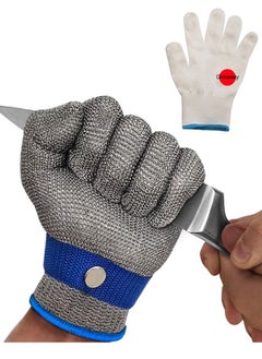 Buy Level 9 Cut Resistant Glove, Stainless Steel Mesh Metal Glove Durable Rustproof Reliable Cutting Glove for Kitchen Meat Cutting Fishing (XL) in Saudi Arabia