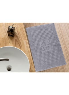 Buy Bath mat set, 2 pieces, gray, 100% cotton in Egypt