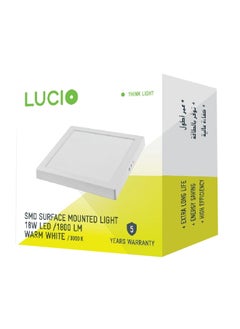 Buy 18W 1800 Lumens SMD Surface Mounted Square LED Panel Light Warm White 4.4 x 25.4 x 23.6 cm SM37C-18W-3000K in Saudi Arabia