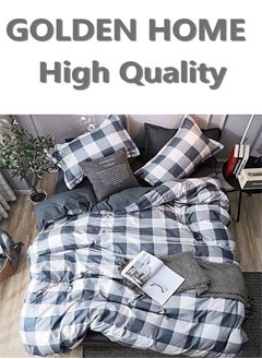 Buy King/queen/single size, striped pattern duvet cover set. 6 Piece set includes 1 Comforter Cover, 1 Fitted Bedsheet, 4 Pillowcases in UAE