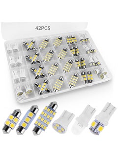 Buy 42 Pieces LED Interior Car Lights, Super Bright White Car LED Dome Map Interior Tail Cab Lights Bulb Kit Set for Cars, DE3175 T10 31mm 41mm 194 LED Bulb for Your Car Trucks Width Lamp in Saudi Arabia