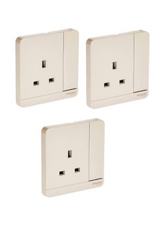 Buy Schneider Electric E8315N_WG_G12 AvatarOn Gold - Single switched socket - 13 A - 230 V - 1 gang -Gold with Neon - Pack of 3 in UAE