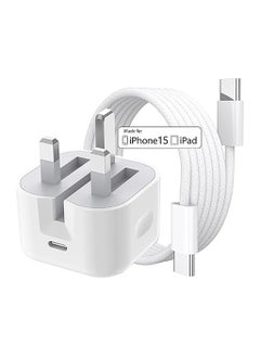 اشتري شاحن USB C بقوة 35 وات لهاتف iPhone 15 Pro Max، قابس شاحن سريع USB-C بقوة 35 وات مع كابل من النوع C (1 متر) محول طاقة قابل للطي مثبت على الحائط في المملكة المتحدة متوافق مع iPhone 15/15 Pro/15 Pro Max/15 Plus وسلسلة USB-C في الامارات