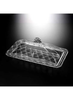 Buy Acrylic Rectangular Serving Set 50 cm Silver Design in UAE