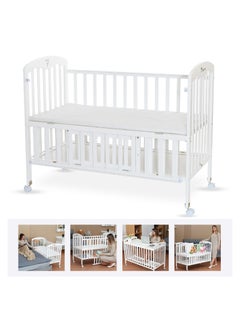 اشتري TEKNUM 4in1 Wooden Bed Side with Storage and Height Adjustments - White في الامارات