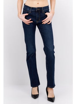 Buy Women Regular Fit Washed Denim Jeans, Blue in UAE