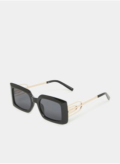 Buy Full Rim Rectangle Sunglasses with Temple Detail in Saudi Arabia