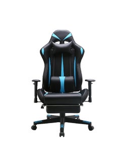 Buy Gaming Chair With Footrest Head And Lumber Black And Blue 130 X 70 X 52 Cm Hc-4025 Black&Blue in Saudi Arabia