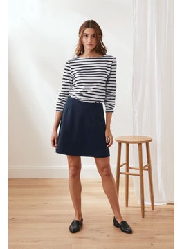 Buy Women Regular Fit Jersey Rock Skirt, Navy in UAE