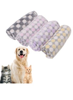 Buy Pet Blanket, 4 Pieces Dog Blanket Warm Thickened Cat Blanket Pet Supplies Kennel Pad Cute Sleep Pad Polka Dot Design Sleep Pad for Small and Medium-sized Pets and Other Small Pets (4 Colors) in UAE