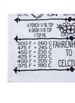 Buy Conversion Memo Printed Kitchen Towel 50X70Cm - Black in UAE