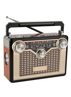 اشتري Tw 23bt New Design Rechargeable Portable Retro Vintage Style Radio 3 Band Low Band Outdoor Radio with Torch في الامارات