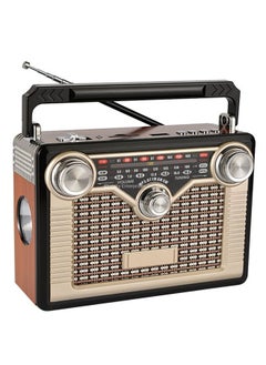 اشتري Tw 23bt New Design Rechargeable Portable Retro Vintage Style Radio 3 Band Low Band Outdoor Radio with Torch في الامارات