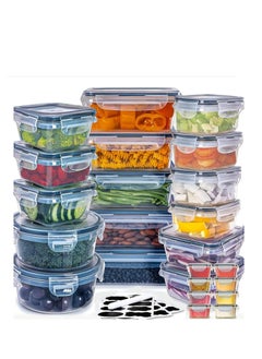 اشتري MahMir® Airtight Meal Prep Container Set with Locking Lids, 24pcs Re-usable Plastic Food Storage Containers, Stackable Kitchen Organizer Boxes, BPA Free & Microwave Freezer Dishwasher Safe (24pcs Set) في الامارات