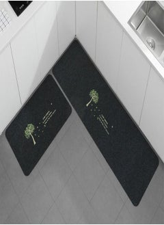 اشتري 2 Pieces Modern Anti Slip Kitchen Floor Mats 120 x 40 and 60 x 40 cm في الامارات