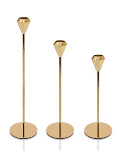 اشتري 3-Piece Candle Holder Set for Candles (Gold) في مصر