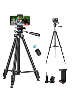 Buy Phone Tripod QITELE 50" Extendable Cell Phone Tripod with Wireless Bluetooth Remote and Universal Phone Holder, Perfect for Video Recording/Selfies/Live Stream in UAE
