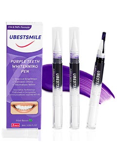 Buy Purple Teeth Whitening Pen，Teeth Whitening Gel，V34 Teeth Whitening Pen Kit for Sensitive Teeth，Easy to Use，Brighten Smile，Mess Free Teeth Whitener（3 Pens） in Saudi Arabia