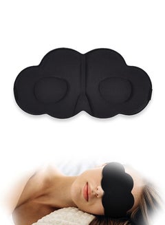 Buy 3D Contoured Adjustable Sleep Eye Mask, Cloud-Shaped Soft Silky Blindfold Eye Mask, for Sleeping and Side Sleepers (Black) in Saudi Arabia
