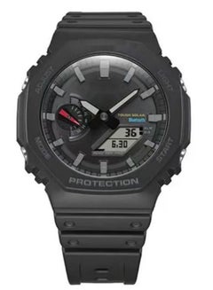 Buy Classic Octagonal Carbon Fiber Core Guard Dual Display Waterproof Sports Watch Quartz Black in Saudi Arabia