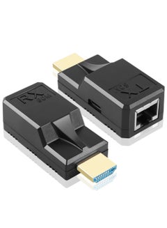 اشتري HDMI to RJ45 1080P HDMI to RJ45 Cable Extender Converter, with Type C Charging Cable, up to 60m Extender Included Transmitter & Receiver for Computers, Laptops, Set-Top Boxes, Projectors, Etc في الامارات