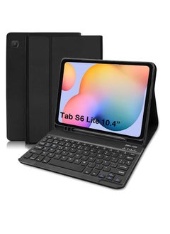 Buy Case With Keyboard For Samsung Tab S6 Lite Detachable Bluetooth Keyboard Case Black in Egypt