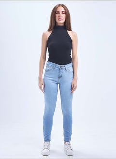 Buy High-Waist Light Blue Skinny Jeans. in Egypt