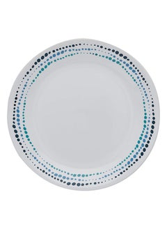 Buy Set Of 6 Dinner Plate White and Ocean Blue (1119400) 26Cm in UAE