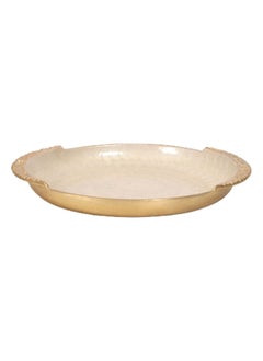 Buy Rabiya Round Large Tray, Gold - 40 cm in UAE