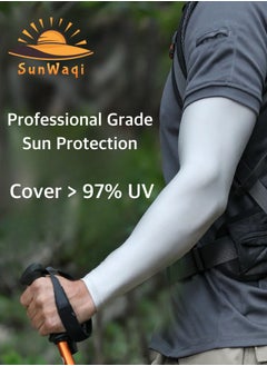 Buy Cooling Arm Sleeves with Unisex & Inclusive Size. Sun Protection Sleeves. Ice Silk UV Protection Sleeves. Black/White/Gray are Available. in UAE