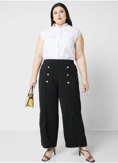 Buy High Waist Button Detail Pants in UAE