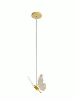 Buy Modern Butterfly LED Pendant Light Kitchen Island Gold Dimmable Single Hanging Lamp Ceiling Nordic Gradient Blue Pink Chandelier for Girls Bedroom Dining Room Foyer Staircase Living Room in UAE