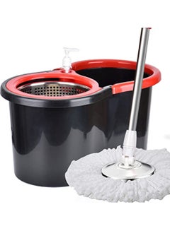 Buy Spin Mop Stainless Steel With Bucket 360 Degree Rotating Red/Black 45x25x22centimeter in UAE