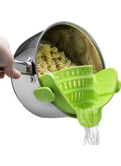 Buy Adjustable Silicone Strainer with Clip for Vegetables, Fruits, Meats and Pasta for All Pots, Pans and Bowls in Saudi Arabia