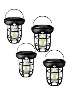 Buy 4 Pcs Portable Hanging Solar Light Multifunctional Waterproof Solar Induction Lamp For Greenhouse Garden Home Lighting Outdoor Modern LED Wall Solar Light With Sensor Motion And 3 Lighting Mode in UAE