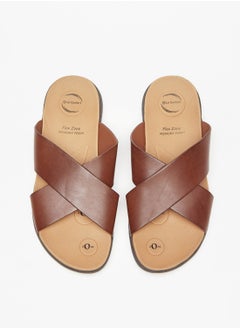 Buy Solid Cross Strap Slip-On Sandals in UAE