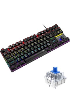 Buy English Arabic Mechanical Gaming Keyboard with RGB LED Rainbow Backlit Quick Response USB Wired E-sport Waterproof 87 Keys Keyboard for Windows/MacOS/Android PC Gamers in Saudi Arabia