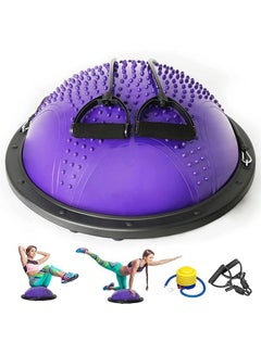 Buy Half Ball Balance Trainer - 46cm Anti Slip Half Balance Ball with Resistance Bands and Foot Pump, Exercise Ball for Yoga, Fitness, Core Training, Home Gym Workout in Saudi Arabia