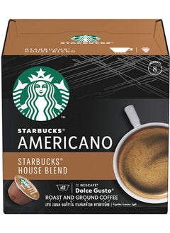 Buy Starbucks House Blend Medium Roast Coffee Pods 12pcs by Nescafe Dolce Gusto in UAE