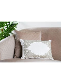 اشتري Kingston Embroidered Filled Cushion 30x45cm-silver في الامارات