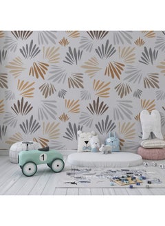 اشتري A Seamless Pattern With A Hand Drawn Leaves.
 Fabric Wallpaper Covers An Area ​​Up To 4.2Mx3M With Adhesive And Smoothing Tool في مصر