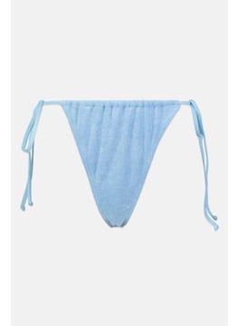 Buy Women Toweling Tie Bikini Bottom, Light Blue in UAE