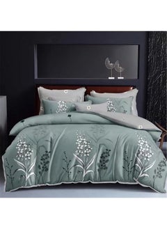 Buy 6-Piece King Size BedSheet Duvet Cover Set Microfibre Super Soft Cotton Includes 1xDuvet Cover 220x240cm Sheet 200x200+30cm 4xPillowcases 50x75cm in UAE