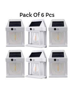 Buy Pack Of 6 Pcs Solar Outdoor Light Solar Motion Sensor Security Lights With 3 Lighting Modes Wireless Solar Wall Lights Waterproof Solar Powered Bulb Lights For Garden Home And Garage Use White in UAE