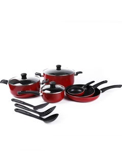 Buy 12pc Non-stick Cookware Set-Red in UAE