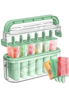 Buy 6PCS Large Popsicle Molds with Carry Handle and Storage Holder DIY Popsicle Molds for Kids BPA Free Reusable Popsicle Mold Set Green in UAE