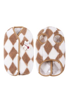 Buy Cute Dog Coat For Winter Super Soft Dog Winter Warm Coat, Pet Sweatshirt Jacket for Cold Wheather for Small Medium Dog Cat Clothes Apparel Brown L in UAE